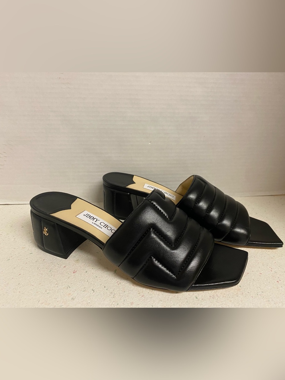 Jimmy Choo Black Themis 45 Sandal 41.5
